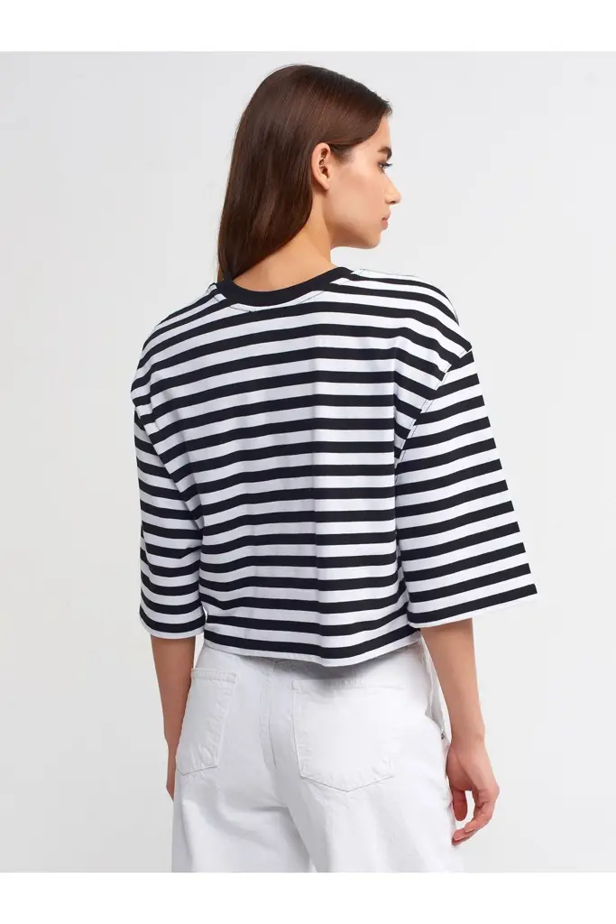 DİLVİN CROP BİSİKLET YAKA TİŞORT 30282