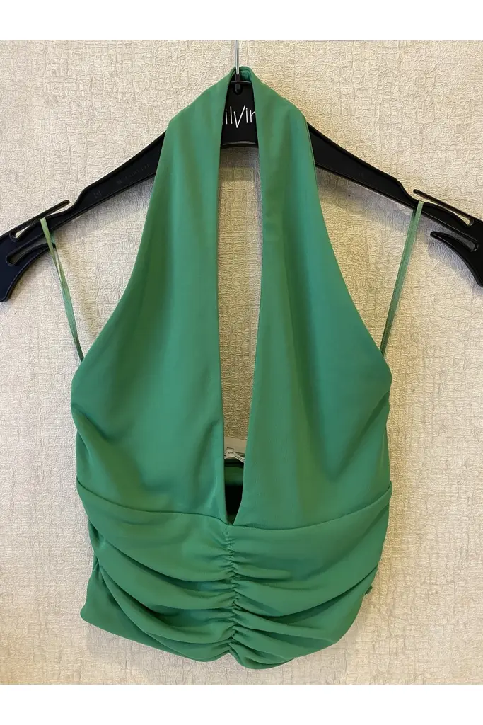 DİLVİN BÜZGÜ DETAYLI CROP TOP 20154