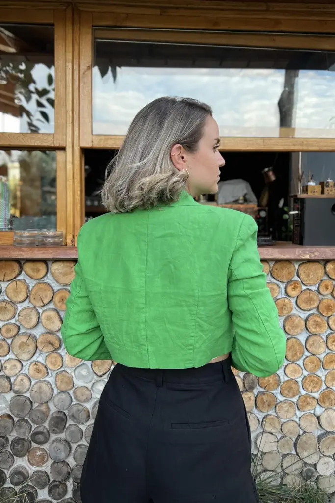 DİLVİN KETEN CROP CEKET 60316