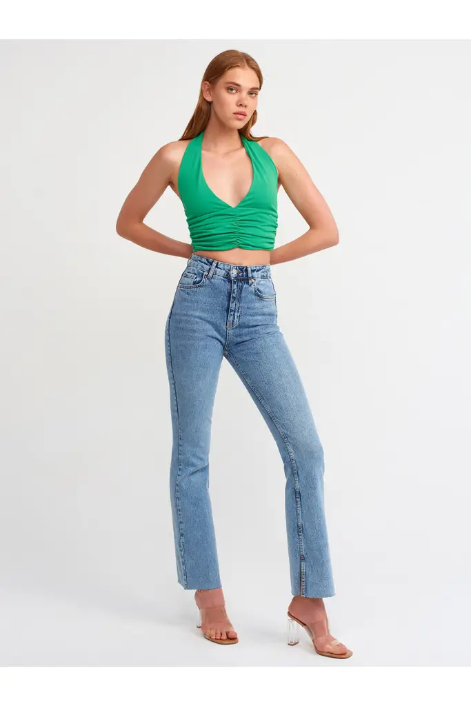 DİLVİN BÜZGÜ DETAYLI CROP TOP 20154