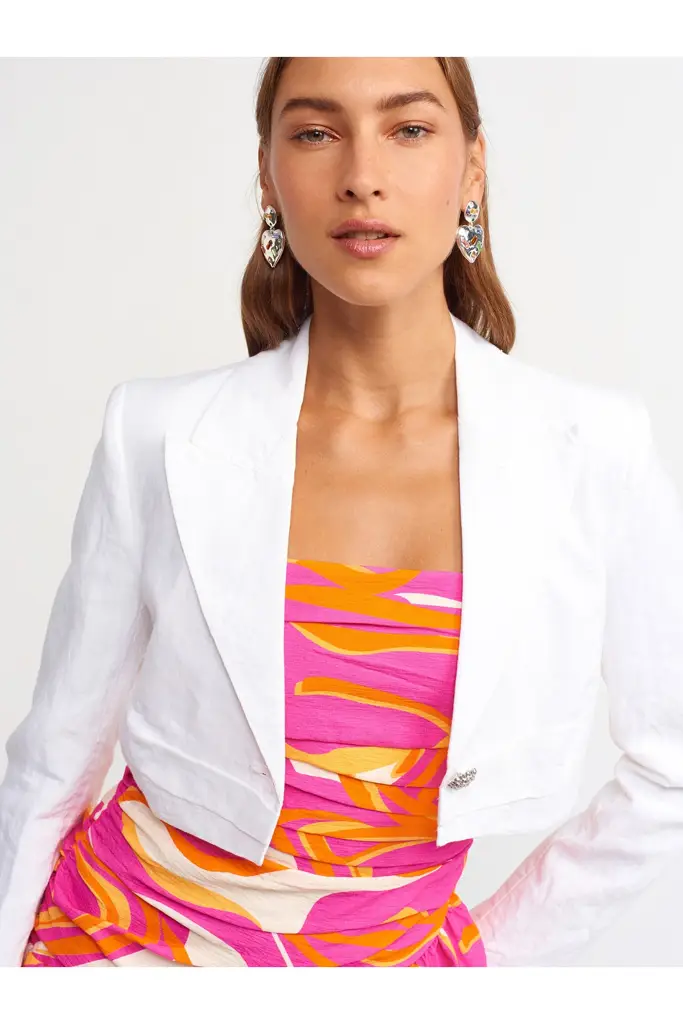 DİLVİN KETEN CROP CEKET 60316