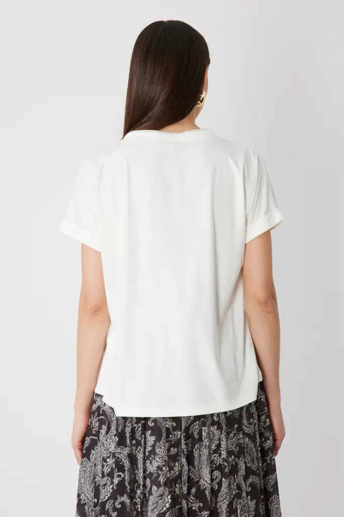 on yaka zincir detaylı bluz 71352
